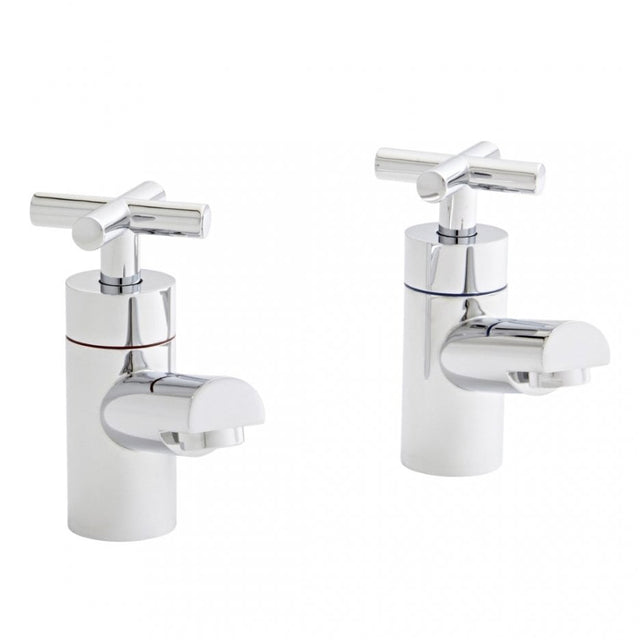 Kartell Times Pair Basin Pillar Taps Polished - Chrome - TAP084TI