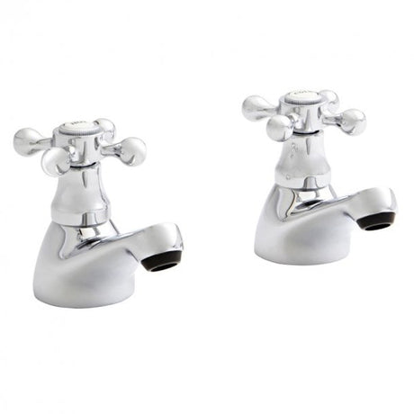 Kartell Viktory Pair Bath Pillar Taps - Polished Chrome - TAP094VI