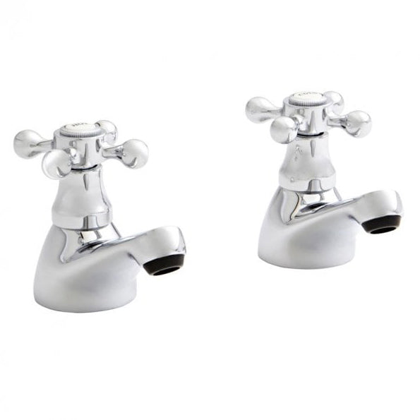 Kartell Viktory Pair Bath Pillar Taps - Polished Chrome - TAP094VI