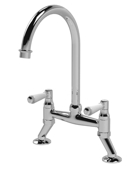 Launde Abbey Bridge Kitchen Sink Mixer Tap Lever Handle - Chrome