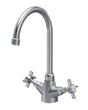 Launde Abbey Dual Handle Traditional Mono Kitchen Sink Mixer Tap - Brushed Nickel