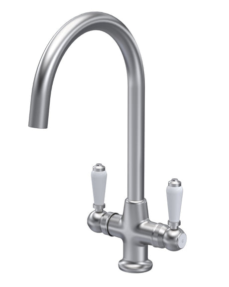 Launde Abbey Lever Handle Kitchen Sink Mixer Tap - Brushed Nickel