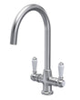 Launde Abbey Lever Handle Kitchen Sink Mixer Tap - Brushed Nickel
