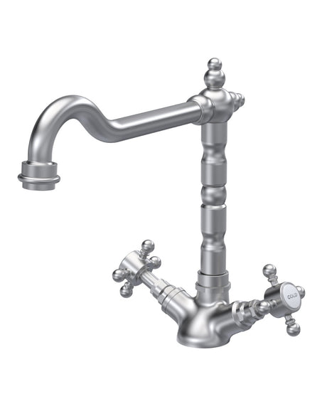 Launde Abbey French Classic Mono Sink Mixer Tap - Brushed Nickel