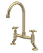 Launde Abbey 1Tap Hole Crosshead Handle Bridge Kitchen Sink Mixer Tap - Brushed Brass