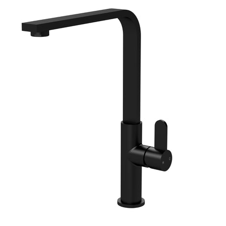 Launde Abbey Single Lever Handle Mono Kitchen Sink Mixer Tap - Matt Black