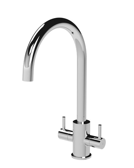 Launde Abbey Dual Lever Handle Mono Kitchen Sink Mixer Tap - Chrome