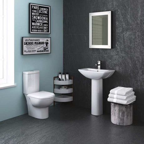 Nuie Provost White Contemporary Semi Flush to Wall WC - CKN003