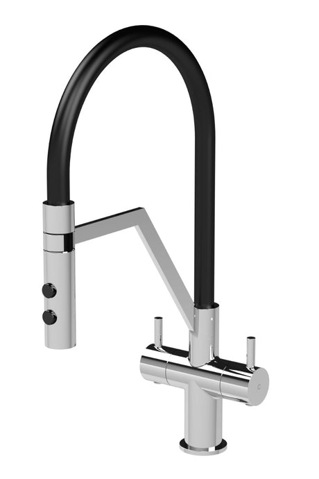 Launde Abbey 1Tap Hole Dual Lever Handle Mono Kitchen Sink Mixer Tap - Chrome