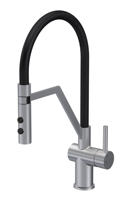 Launde Abbey Ravi Mono Kitchen Sink Mixer Tap Single Lever Handle - Brushed Nickel