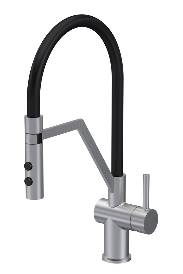 Launde Abbey Ravi Mono Kitchen Sink Mixer Tap Single Lever Handle - Brushed Nickel