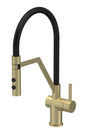 Launde Abbey Ravi Mono Kitchen Sink Mixer Tap Single Lever Handle - Brushed Brass - TAP 'N' SHOWER