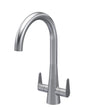 Launde Abbey Samir Mono Kitchen Sink Mixer Tap Dual Lever Handle - Brushed Nickel