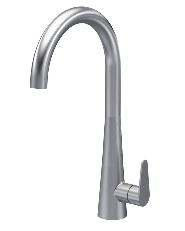 Launde Abbey Mono Single Lever Handle Kitchen Sink Mixer Tap - Brushed Nickel
