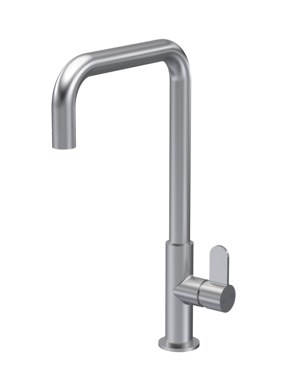 Launde Abbey Single Lever Handle Mono Kitchen Sink Mixer Tap - Brushed Nickel