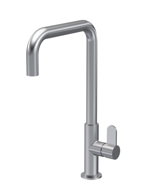 Launde Abbey Single Lever Handle Mono Kitchen Sink Mixer Tap - Brushed Nickel