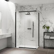 Kudos Pinnacle8 Recessed Sliding Shower Door 1800mm - Matt Black - P8SR180MBK - TAP 'N' SHOWER