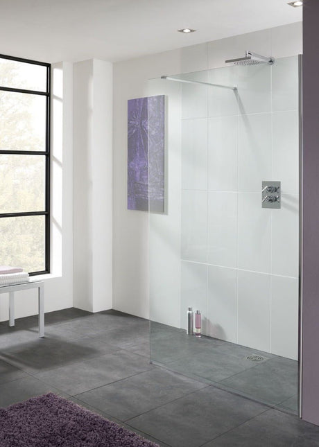 Lakes Cannes Walk-In 1400mm x 2000mm Wetroom Shower Panel - 8mm Clear Glass - LK810-140S