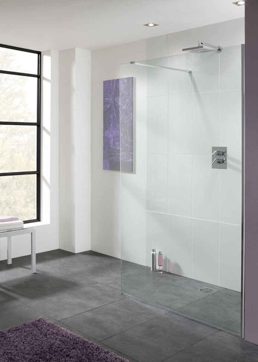 Lakes Cannes Walk - In 500mm x 2000mm Wetroom Shower Panel - 8mm Clear Glass - LK810 - 050S - TAP 'N' SHOWER