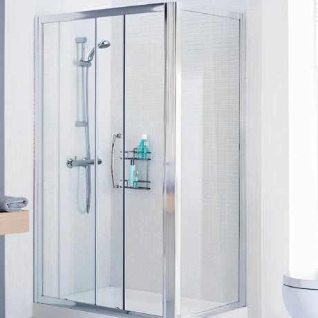 Lakes Classic Framed 1000mm x 1850mm Pivot Shower Door Silver Frame - 6mm Clear Glass - LK1P100S