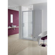 Lakes Narva Semi-Frameless 1000mm x 2000mm Pivot Shower Door Silver Frame - 8mm Clear Glass - 8HP100S