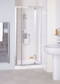 Lakes Classic Semi-Frameless 750mm x 1850mm Pivot Shower Door Silver Frame - 6mm Clear Glass - LKVP075S