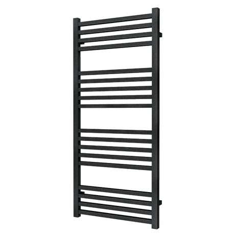 Radox Quebis 1550mm H black pearl designer heated towel rail with modern horizontal bars