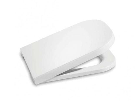 Roca The Gap soft close toilet seat and cover replacement in white with durable modern design