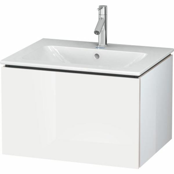 Duravit L Cube 1 Drawer Vanity Unit Only Wall Hung 620mm Wide - White Gloss - LC614002222