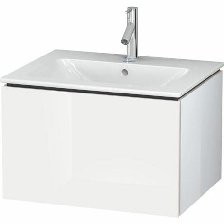 Duravit L Cube 1 Drawer Vanity Unit Only Wall Hung 620mm Wide - White Gloss - LC614002222