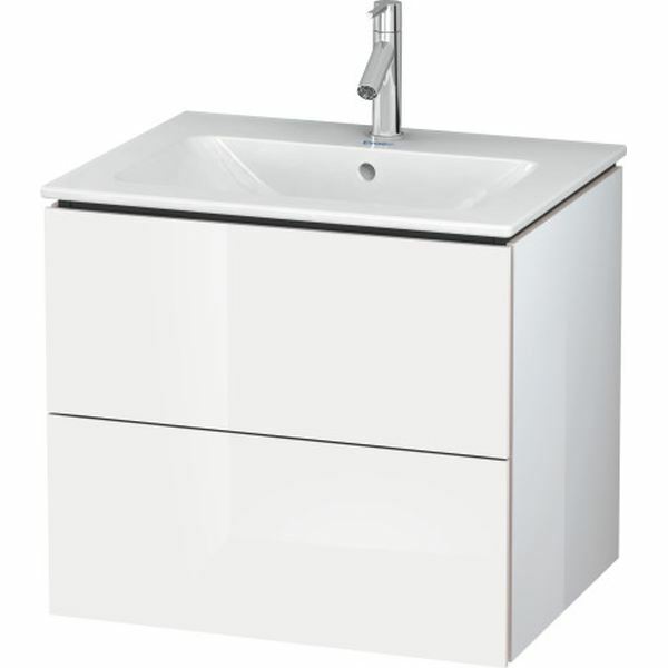 Duravit L Cube 2 Drawers Vanity Unit Only Wall Hung 620mm Wide - White Gloss - LC624002222