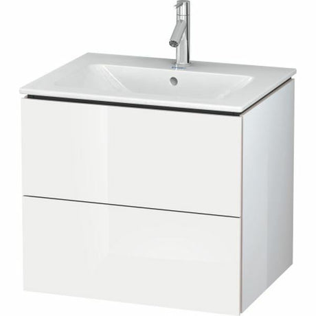 Duravit L Cube 2 Drawers Vanity Unit Only Wall Hung 620mm Wide - White Gloss - LC624002222