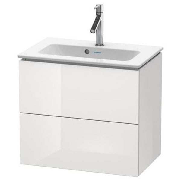 Duravit L Cube 2 Drawer Wall Hung Vanity Unit Only 620mm Wide - White Gloss - LC625602222