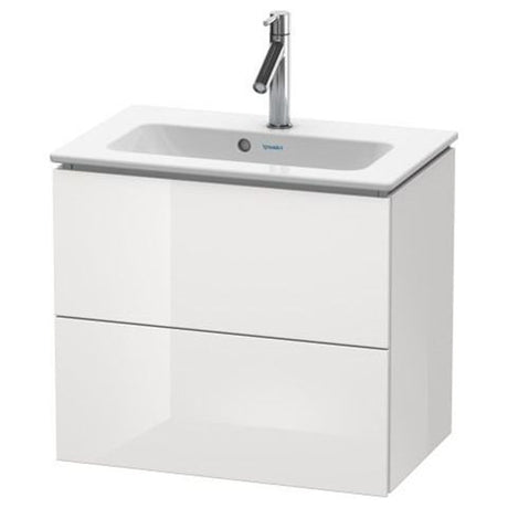 Duravit L Cube 2 Drawer Wall Hung Vanity Unit Only 620mm Wide - White Gloss - LC625602222