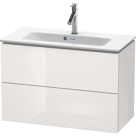 Duravit L Cube 2 Drawer Wall Hung Vanity Unit Only 820mm Wide - White Gloss - LC625702222