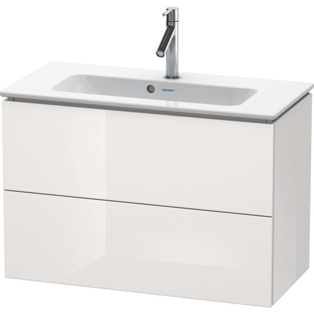 Duravit L Cube 2 Drawer Wall Hung Vanity Unit Only 820mm Wide - White Gloss - LC625702222