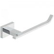 Vado Level Paper Holder wall-mounted in chrome with square edges and upturned arm for easy roll replacement