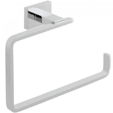 Vado Level Towel Ring wall mounted chrome rectangular back plate bathroom accessory