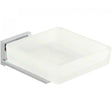 Vado Level frosted glass wall-mounted soap dish with chrome holder