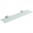 Vado Level Frosted Glass Shelf 550mm with chrome brackets for modern bathrooms