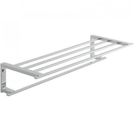 Vado Level Towel Shelf with 550mm chrome towel rail for modern bathrooms
