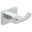 Vado Level Double Robe Hook wall-mounted chrome with square design and polished finish
