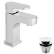 Vado Life Mini Mono Basin Mixer Single Lever Deck Mounted Smooth Bodied with Clic-Clac Waste - Chrome - LIF-100M/CC-C/P