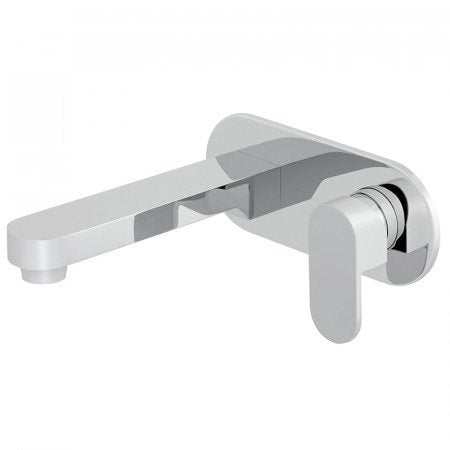 Vado Life 2 Hole Basin Mixer wall-mounted chrome single lever with 230mm spout and oval back plate