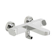 Vado Life Wall Mounted Thermostatic Bath Shower Mixer Tap With Shower Kit - Polished Chrome - LIF - 123T+K - CP - TAP 'N' SHOWER