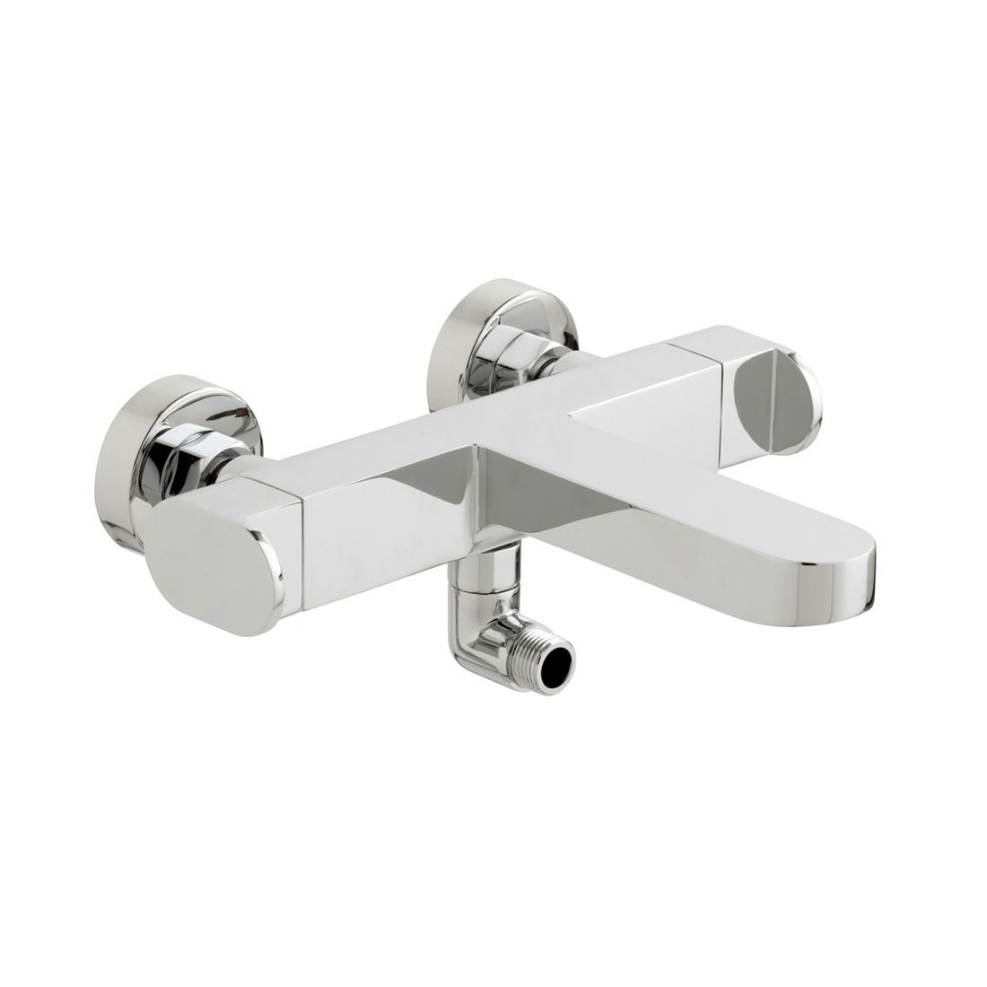 Vado Life Wall Mounted Thermostatic Bath Shower Mixer Tap With Shower Kit - Polished Chrome - LIF - 123T+K - CP - TAP 'N' SHOWER
