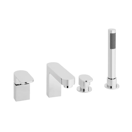 Vado Life 4 Hole Bath Mixer Tap with Shower Kit And Spout - Polished Chrome - LIF - 132 - C/P - TAP 'N' SHOWER