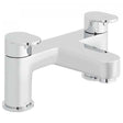 Vado Life 2 Hole Bath Filler deck mounted chrome bath tap with modern design
