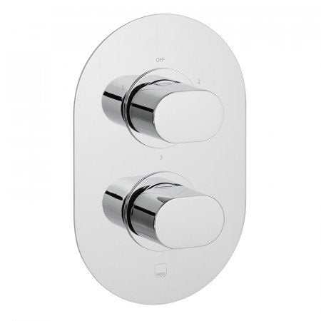 Vado Life 3 Outlet chrome thermostatic shower valve with two handles wall mounted