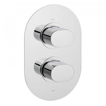 Vado Life 1 Outlet thermostatic concealed shower valve with 2 handles wall mounted chrome finish
